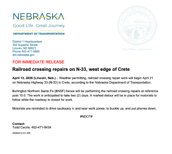 image of news release, text in article